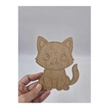 Mu Art Ahşap 10 Adet Ahşap Boyanabilir Bebek Hayvanlar Kedi Figürü Eğitici Aktivite ve Boyama Seti 15 cm (3mm Ham MDF) no27
