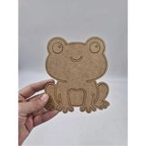 Mu Art Ahşap 10 Adet Ahşap Boyanabilir Bebek Hayvanlar Kurbağa Figürü Eğitici Aktivite ve Boyama Seti 15 cm (3mm Ham MDF) no61
