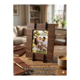 Mu Art Ahşap 10 Adet Ahşap Fotoğraf Çerçevesi Ceviz Rengi Masaüstü Resim Çerçevesi Ayaklı 12 x 10 cm