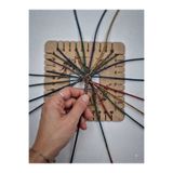 Mu Art Ahşap 10 Adet Ahşap Kumihimo Japon Örgü Disk Tezgahı - Lazer Kesim Ham MDF Bileklik ve İp Örme Kasnağı (15x15 cm)