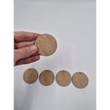 Mu Art Ahşap 5 cm çapında 5 adet yuvarlak delikli 3mm MDF disk seti