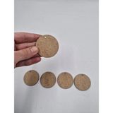 Mu Art Ahşap 5 cm Çapında 50 Adet Yuvarlak Delikli 3mm Mdf Disk Seti