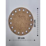 Mu Art Ahşap Ahşap 10X10 cm 1 Ad Tepsi Örgü Plakası Supla Delikli Altlık Tığ Taban Işi Sepet Tabanı - 10 cm x 10 cm