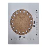 Mu Art Ahşap Ahşap 10x10 Cm 1 Ad Tepsi Örgü Plakası Supla Delikli Altlık Tığ Taban İşi Sepet Tabanı