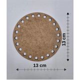 Mu Art Ahşap Ahşap 13x13 Cm 1 Adet Tepsi Örgü Plakası Supla Delikli Altlık Tığ Taban İşi Sepet Tabanı