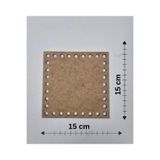 Mu Art Ahşap Ahşap 15x15 Cm 1 Adet Tepsi Örgü Plakası Supla Delikli Altlık Tığ Taban İşi Sepet Tabanı