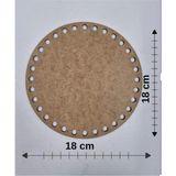 Mu Art Ahşap Ahşap 18X18 cm 1 Adet Tepsi Örgü Plakası Supla Delikli Altlık Tığ Taban Işi Sepet Tabanı - 15 cm