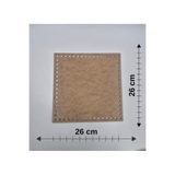 Mu Art Ahşap Ahşap 26x26 Cm 1 Adet Tepsi Örgü Plakası Supla Delikli Altlık Tığ Taban İşi Sepet Tabanı