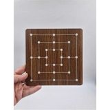 Mu Art Ahşap Ahşap 3 Taş ve 9 Taş Seti Zeka Akıl Mantık Strateji OYUNLARI(16X16 Cm) - 16 cm x 16 cm