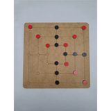 Mu Art Ahşap Ahşap 9 Taş Zeka Akıl Mantık Strateji Oyunları - 25 cm x 25 cm