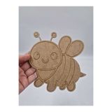 Mu Art Ahşap Ahşap Boyanabilir Bebek Hayvanlar Arı Figürü Eğitici Aktivite ve Boyama Seti 15 cm (3mm Ham Mdf) No7