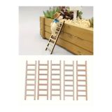 Mu Art Ahşap Ahşap Dekoratif Minyatür Oyuncak Merdiven Boyanabilir 12 cm x 4 cm