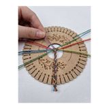 Mu Art Ahşap Ahşap Kumihimo Japon Örgü Disk Tezgahı - Lazer Kesim Ham MDF Bileklik ve İp Örme Kasnağı (15x15 cm)