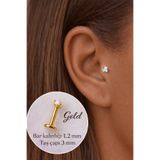 Mu Minamu Minimal Tektaş Cerrahi Çelik Piercing | Helix, Tragus, Conch, Lob Uyumlu