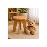 Muall Collection MDF Ahşap Görünümlü Çocuk Taburesi – Modern Minimal Oturma Taburesi