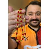 Muammer Köksal Design Taraftar Temalı Sarı Kırmızı Kristal Tespih