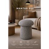 Muba Online Luxury Mantar Puf – Ithal Bukle Kumaş, Modern & Zarif - Gri