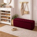 Muba Online Premium Kapitone Dilimli Puf Bench, Göz Alıcı Lüks Görünüm ve Modern Dekor Için Üst Düzey Şıklık!” - Bordo