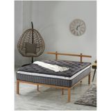 Mu&bah Gri Ultra Ortopedik Hilal Pedli Paket Yaylı Tavşan Tüyü Kumaş Yatak 160x200