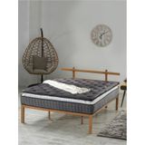 Mu&bah Gri Ultra Ortopedik Hilal Pedli Paket Yaylı Tavşan Tüyü Kumaş Yatak 90x190