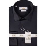 Mube Erkek Likralı Slim Fit Pamuk Gömlek - Siyah - 2XL