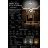 Mubeda Aydınlatma Ahtapot Model Kristal Taşlı 4 Toplu Led Avize Krom – 3 Renk Aydınlatma