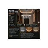 Mubeda Aydınlatma İkili Oval Krom Led Avize - 3 Renk Aydınlatma (Kumandasız)