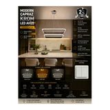 Mubeda Aydınlatma Modern İkili Krom Led Avize - 3 Renk Aydınlatma (Kumandasız)