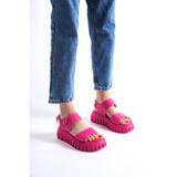 Mubiano 735-PMB Kalın Tırtık Tabanlı Pembe Gladyatör Platform Sandalet - 40
