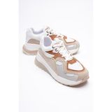 mubiano Avira Kadın Beyaz Taba Kalın Tabanlı Spor Ayakkabı Sneakers, 36