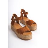 Mubiano Collection Kadın Süet Platform Espadril Taba -MCRGN290-TB - 40