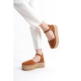 Mubiano Collection Kadın Süet Platform Espadril Taba -MCRGN291-TB - 40