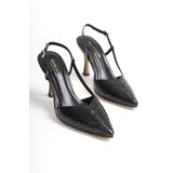 Mubiano Collection Kadın Topuklu Hakiki Deri Stiletto & Ayakkabı Siyah -mcbrg5738-s