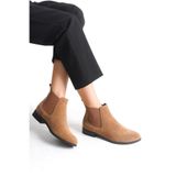 Mubiano Collection Mubiano Hakiki Deri Collection Kadın Lastik Detaylı Kısa Süet Bot&Bootie Taba - MCSDT036 - TB - 40