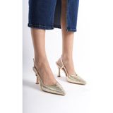 Mubiano Collection Mubiano Hakiki Deri Collection Kadın Topuklu Stiletto & Ayakkabı Dore -MCBRG5738-DR