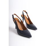 Mubiano Collection Mubiano Hakiki Deri Collection Kadın Topuklu Stiletto & Ayakkabı Lacivert -MCALM433-LCV - 40