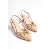 Mubiano Collection Mubiano Hakiki Deri Collection Kadın Topuklu Stiletto & Ayakkabı Nude -MCBRG5793-N - 40
