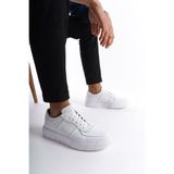Mubiano Hakiki Deri Erkek Spor Ayakkabı & Sneaker Beyaz -MBKRY650-B - 40