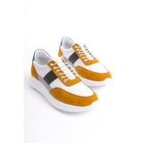 Mubiano Hakiki Deri Erkek Spor Ayakkabı & Sneaker Camel/Beyaz -MBKNT-CMLB, 44