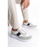 Mubiano Hakiki Deri Erkek Spor Ayakkabı & Sneaker Gri/Beyaz -MBKNT-GRB, 43