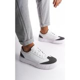 Mubiano Hakiki Deri Erkek Spor Ayakkabı & Sneaker Gri/Beyaz -MBKRY506-GRB - Gri - Beyaz