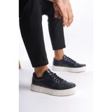 Mubiano Hakiki Deri Erkek Spor Ayakkabı & Sneaker Lacivert -MBKRY650-LCV - 43