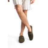 Mubiano Hakiki Deri Erkek Süet Haki Loafer -MSSR1277-HK, 40
