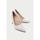 Mubiano Hakiki Deri MB970-GR Kadın İnce 9 cm Topuklu Gri Süet Stiletto & Topuklu Ayakkabı - 38