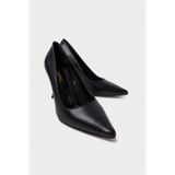 Mubiano Hakiki Deri MB971-S Kadın İnce 9 cm Topuklu Siyah Stiletto & Topuklu Ayakkabı - 40