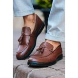 Mubiano Hakiki Deri MBD100-TB Taba Püsküllü Erkek Spor Ayakkabı & Loafer