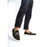 Mubiano Hakiki Deri MBKRY105-HK Erkek Toka Detay Haki Loafer, 41