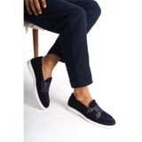 Mubiano Hakiki Deri MBKRY105-LCV Erkek Toka Detay Lacivert Loafer, 44