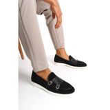 Mubiano Hakiki Deri MBKRY105-S Erkek Toka Detay Siyah Loafer, 43