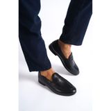 Mubiano Hakiki Deri MBKRY202S Kuşak Detaylı Erkek Siyah Loafer, 40